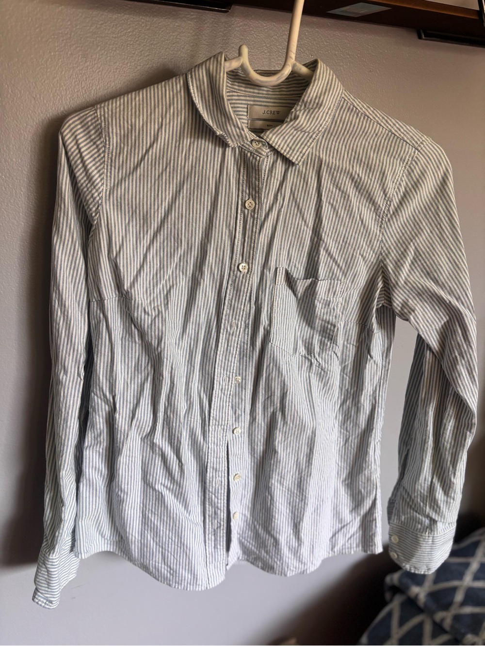 J. Crew Blue & White Striped Button-Up Shirt